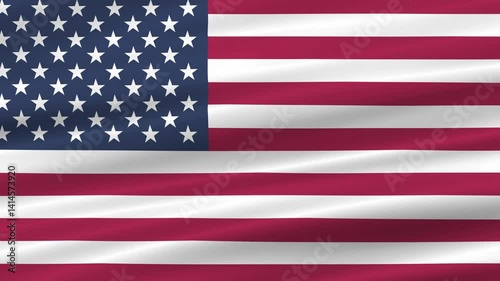 flag of USA realistic wave 4K, seamless animated background