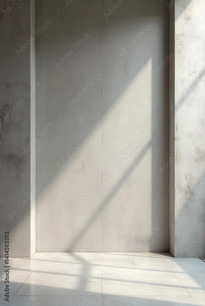 Obraz premium A high-end minimalist fair-faced concrete wall showcases a smooth, refined texture with subtle tonal variations, highlighting modern architectural elegance and raw material sophistication.