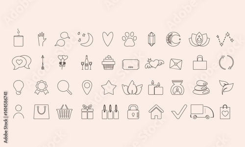 Set of line icons for web and print.