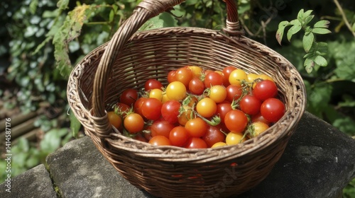Wallpaper Mural A basket overflowing with plump, sun-ripened blueberries - color healthy delicious Torontodigital.ca