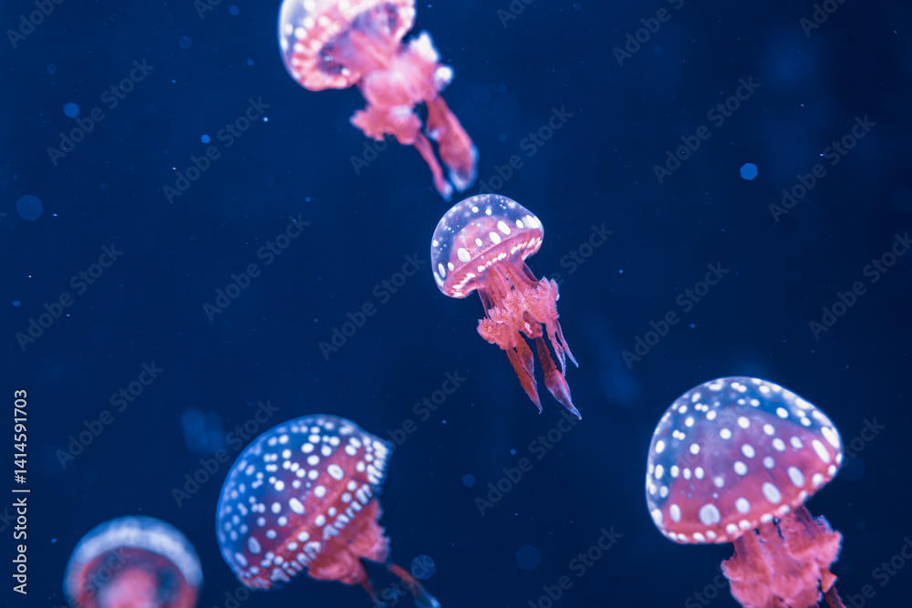 underwater photography jellyfish mastigias papua, spotted jelly, lagoon jelly, golden medusa