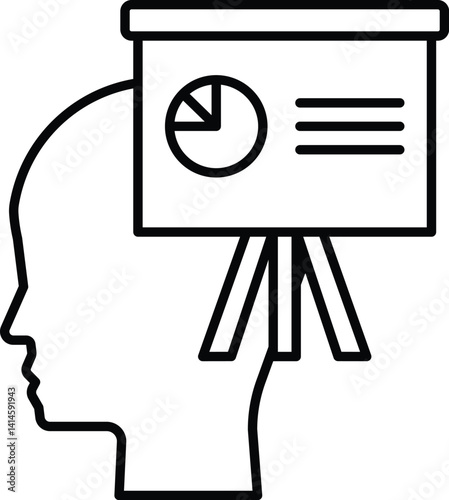 head with a white board behind it