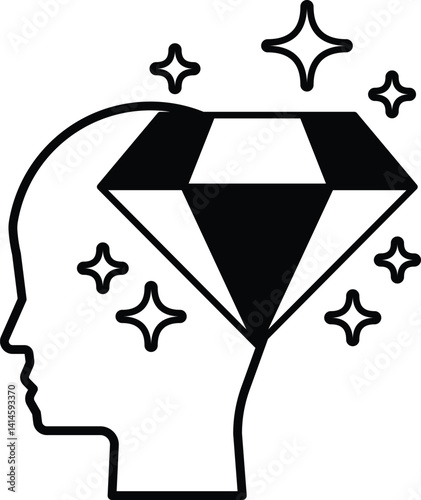 head with a diamond in the middle