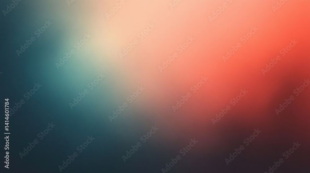 Soft Gradient Background with Teal, Peach, and Red Colors, Blurry Design, Overlay Soft Gradient Background with Teal, Peach, and Red Colors, Blurry Design, Overlay