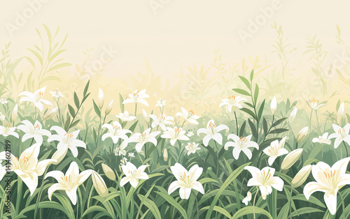background, wallpaper, lily, church, easter, flower, floral, nature, frame, plant, vector, leaf, illustration, spring, grass, design, summer, pattern, green, decoration, leaves, art, border, bamboo