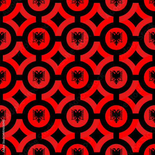 albania flag circle pattern design. vector illustration