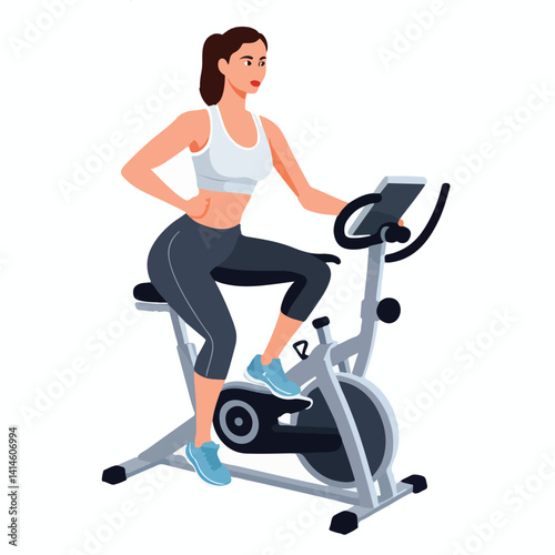 young woman exercising on a treadmill