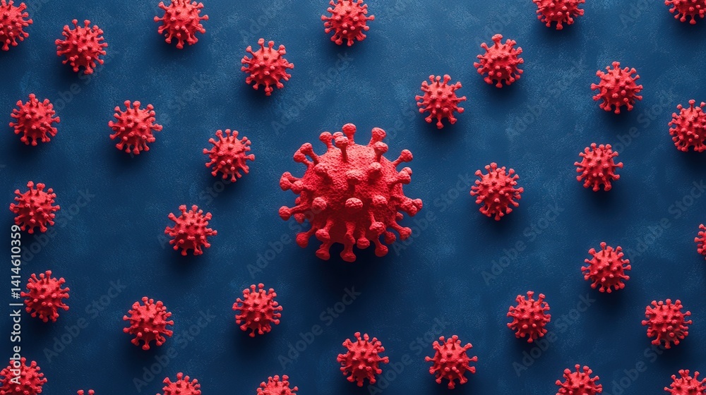 Fototapeta premium Microscopic View of Coronavirus - COVID-19 Pandemic Concept