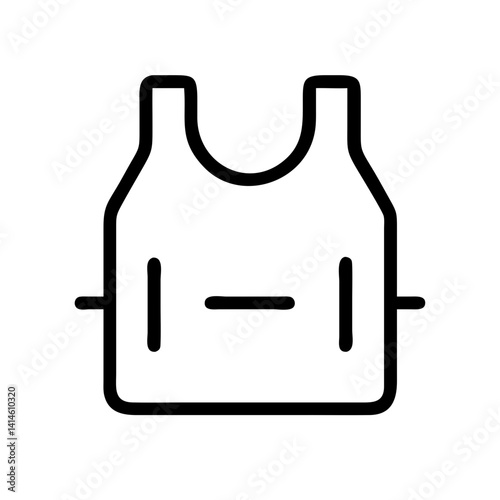 bulletproof vest protection - flat stroke icon for apps and websites
