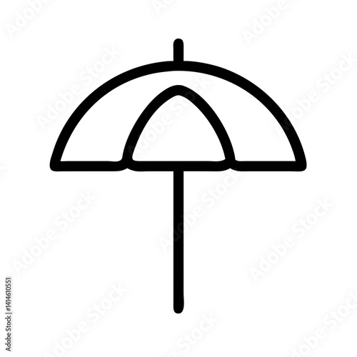 umbrella rain protection, weather shield outdoor safety, storm defense coverage – flat stroke icon for apps and websites
