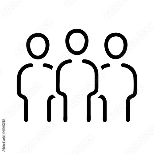 community group collaboration, teamwork unity people connection, social network support – flat stroke icon for apps and websites
