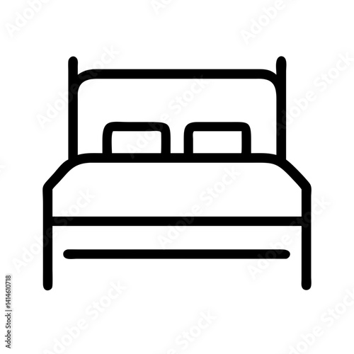 bed icon minimalistic vector illustration – flat stroke icon for apps and websites
