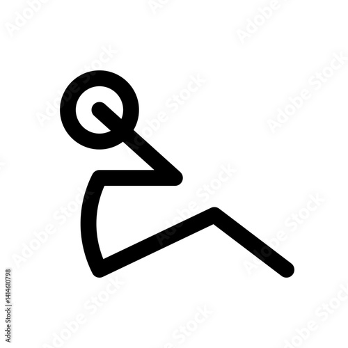 sit-up exercise minimalistic vector illustration – flat stroke icon for apps and websites
