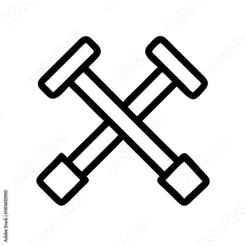 dumbbells fitness minimalistic vector illustration – flat stroke icon for apps and websites

