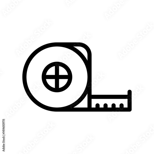 tape measure minimalistic measurement icon - flat stroke design for apps and websites
