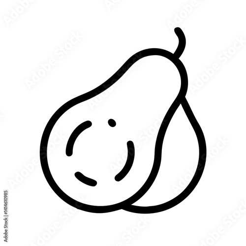 minimalist pear icon - flat stroke design for apps and websites
