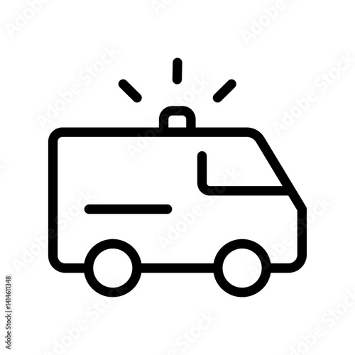 ambulance emergency medical transport - flat stroke icon for apps and websites
