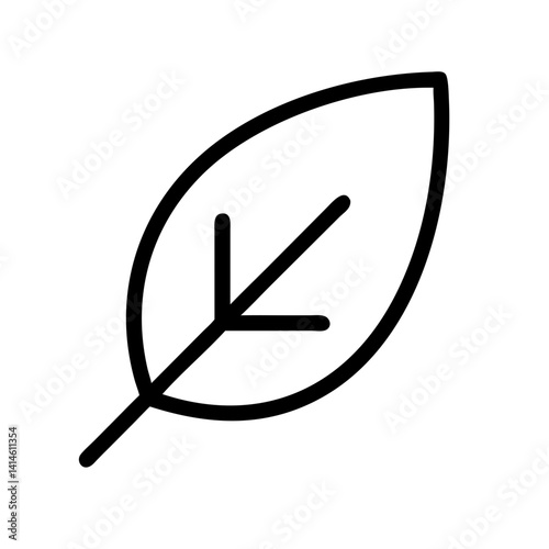 leaf environmental nature icon - flat stroke icon for apps and websites
