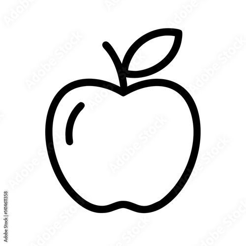 minimalist apple fruit icon - flat stroke icon for apps and websites
