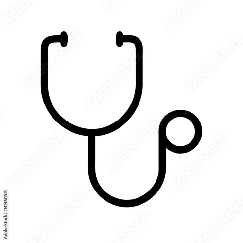 stethoscope medical diagnostics - flat stroke icon for apps and websites
