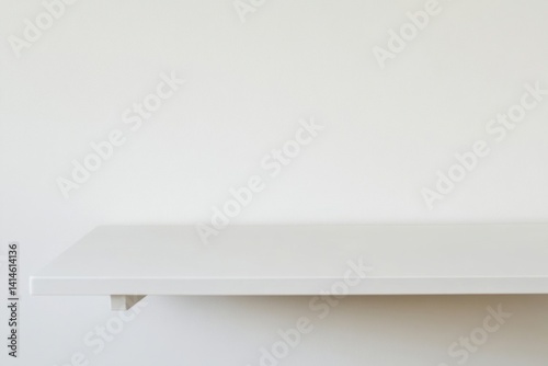 Wallpaper Mural Minimalist white shelf against textured white wall clean simple aesthetic perfect for product display or mockups studio shot with bright neutral backdrop Torontodigital.ca