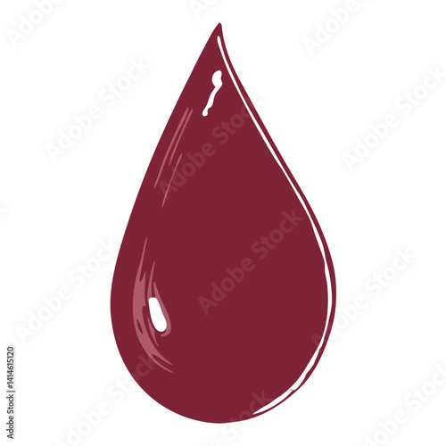 Blood droplet illustration on white background  