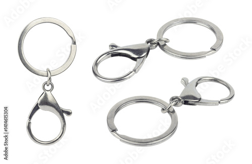 Set of carabiner for carrying keys isolated from the background	