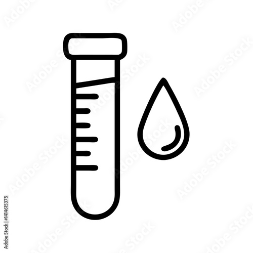 Laboratory test tube with drop of liquid illustration  
