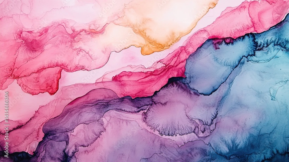 Naklejka premium Vibrant watercolor splash a colorful abstract art concept in a creative environment