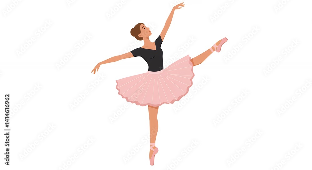 Obraz premium Elegant ballerina striking pose with graceful posture against clean backdrop