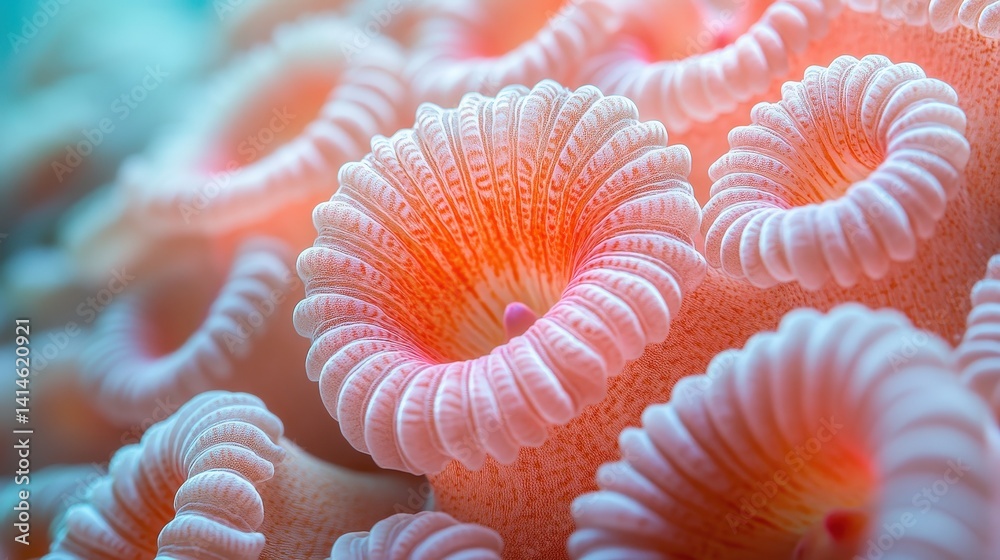 Intricate Coral Polyp Close-Up Vibrant Underwater Macro Photography Intricate Coral Polyp Close-Up Vibrant Underwater Macro Photography
