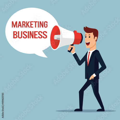 vector flat illustration of a business marketing 
