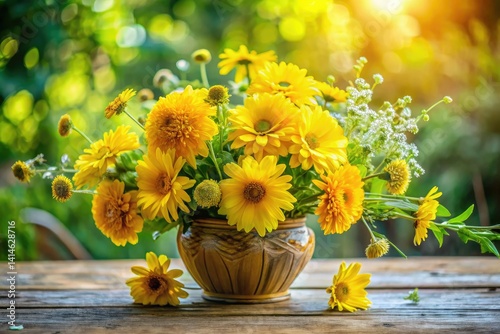 Yellow Flower Nature Design, Floral Decoration, Botanical Photography, Spring Bloom, Sunny Meadow,  Wildflower Arrangement, Nature Decor Ideas,  Yellow Flower Images,  Beautiful Flowers