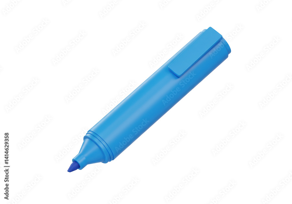 Isolated Blue Highlighter Marker for Text Marking Isolated Blue Highlighter Marker for Text Marking