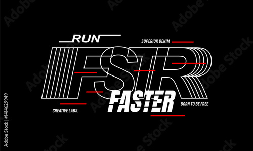 run faster abstract print