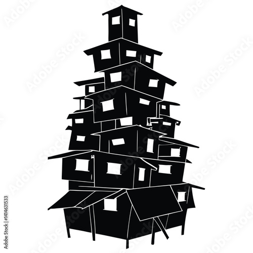 Vertical Slum With Makeshift Stacked Housing