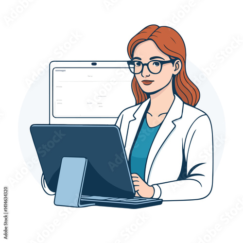 business woman with laptop