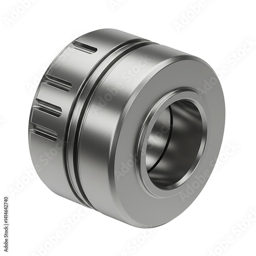 Precision Metal Component: Cylindrical Industrial Part with Central Aperture