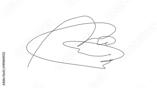 Abstract Scribble Art in Hand-Drawn Style on White Background  