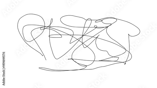 Hand- drawn abstract scribble on white background  