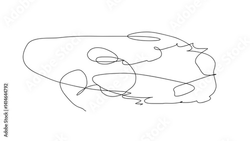 Abstract scribble line art on white background  