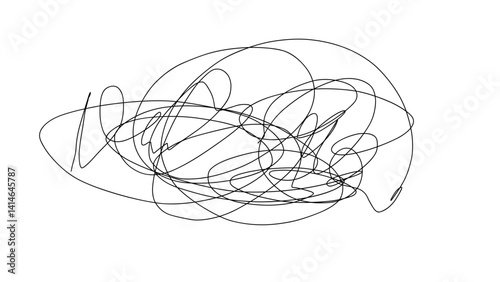 Hand-drawn abstract scribble lines in black on a white background  