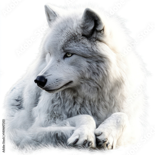 white wolf canis lupus