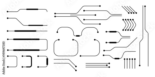 Graphic elements for high-tech style, digitalization