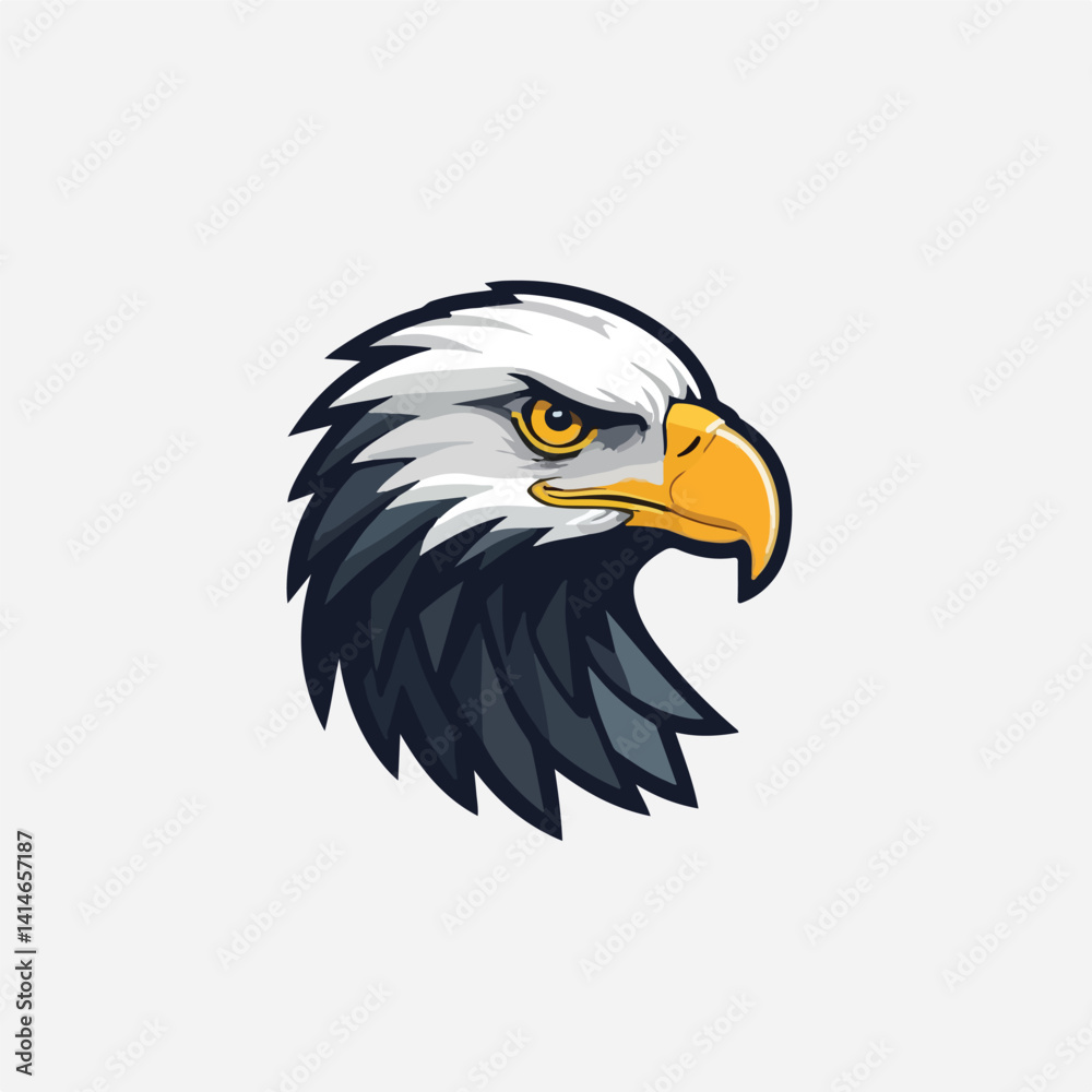 Obraz premium eagle head flat logo design