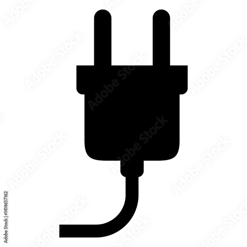 Icono vectorial de enchufe eléctrico con cable