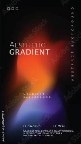 Warm Colored Vibrant Gradient with Abstract Gradient Effect Background