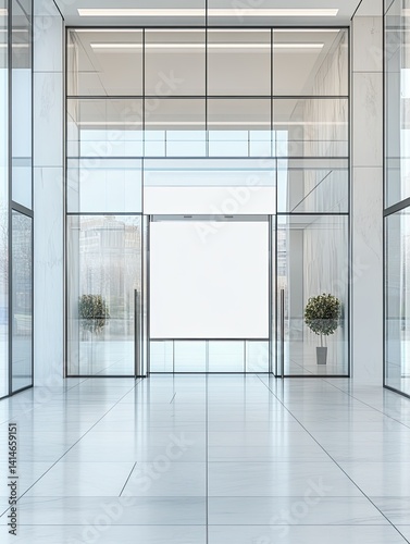 Modern Office Lobby Entrance.