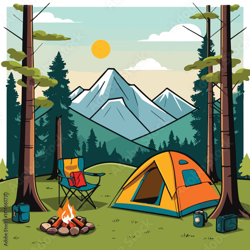 camping travel  illustration business  