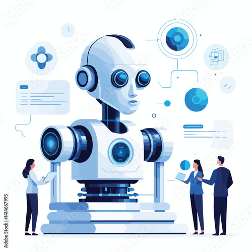 robot business illustration  